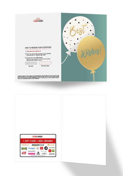 Best Wishes - Balloons Gold (Value)