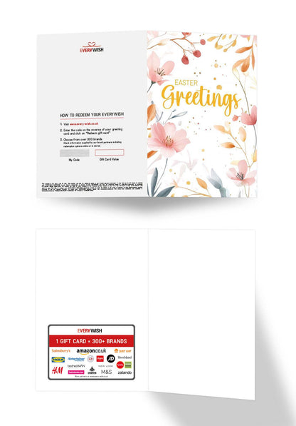 Easter Greetings - Watercolour Flowers Pink (Value)