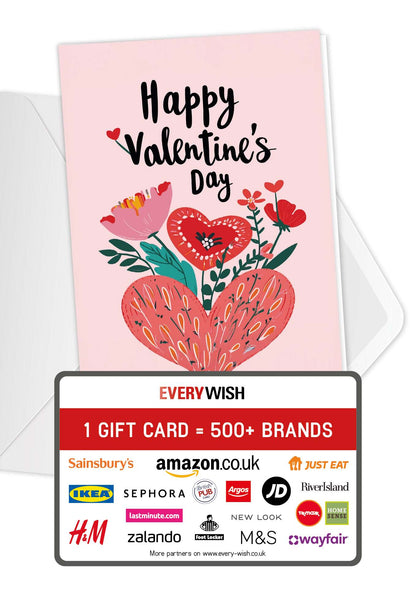 Happy Valentines Day - Hearts and Flowers