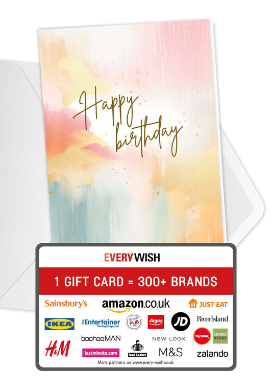 Happy Birthday - Colourful watercolour