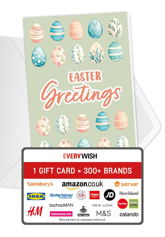 Easter Greetings - Egg Pattern Green