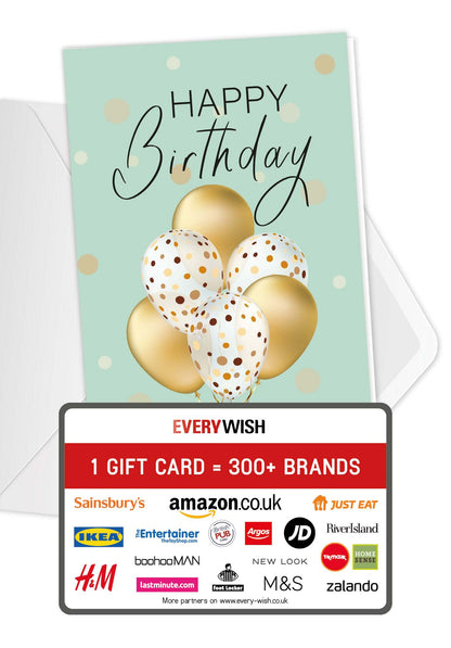 Happy Birthday - Balloons Gold