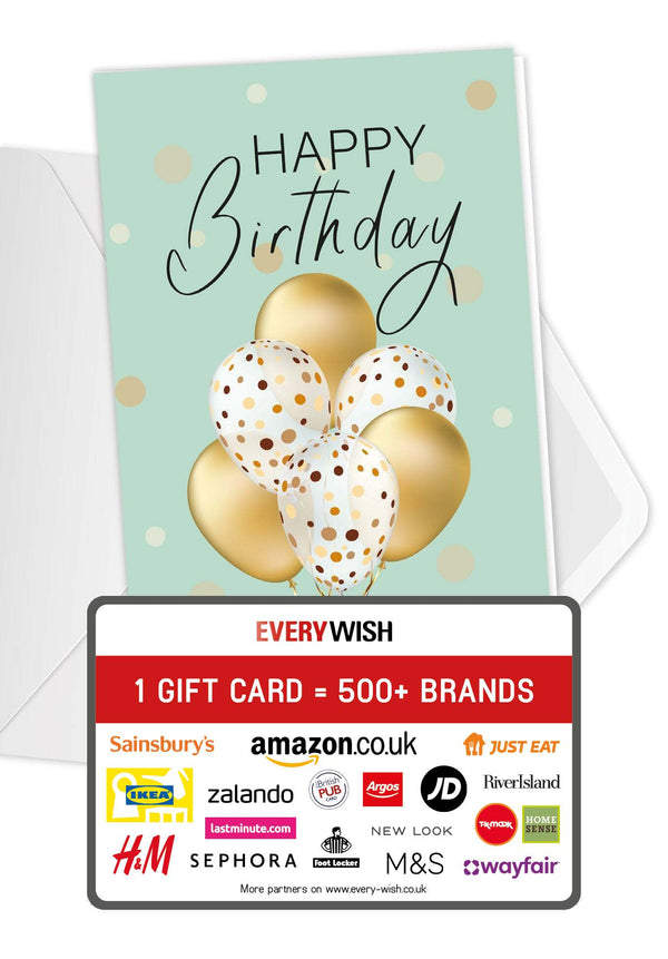 Happy Birthday - Balloons Gold
