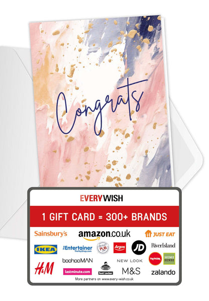 Congrats - Colourful watercolour (Value)