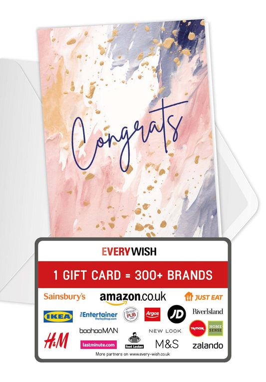 Congrats - Colourful watercolour