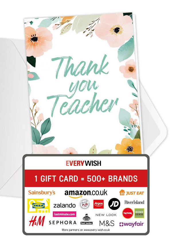 Thank you Teacher - Flower Wreath