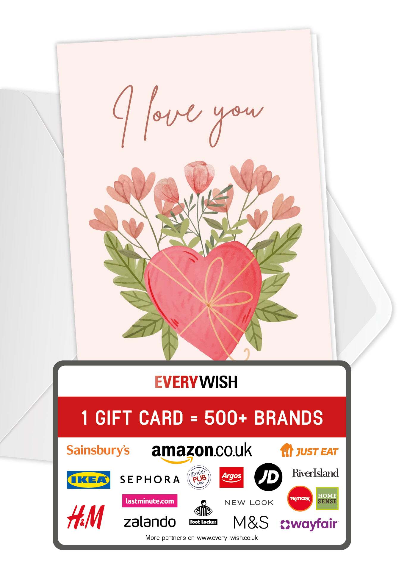 I love you - Heart with flowers