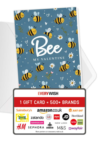 Bee my Valentine - Bee Pattern Blue