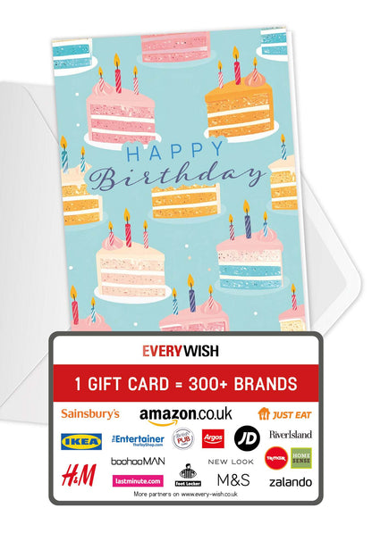 Happy Birthday - Cake Pattern Blue