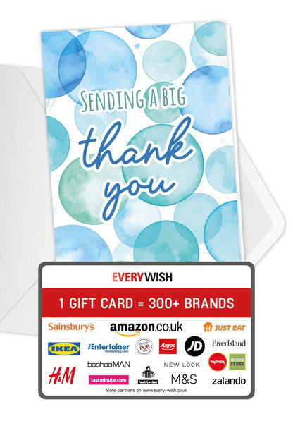 Sending Thank you - Blue Bubbles (Value)