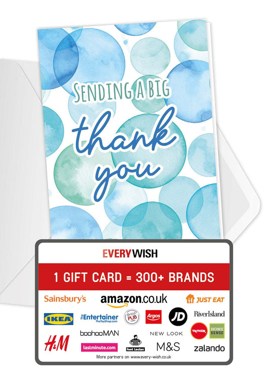 Sending Thank you - Blue Bubbles