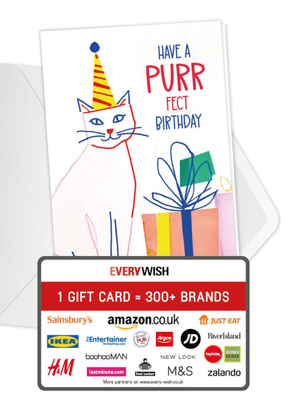 Purrfect Birthday - Cat White
