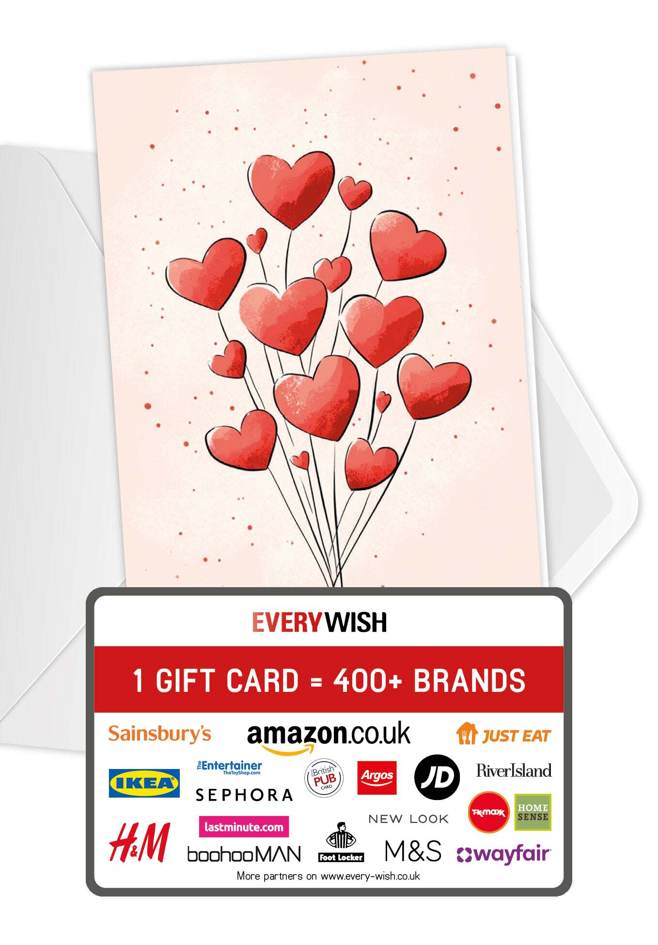 Heart balloons watercolour