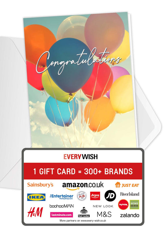 Congratulations - Colourful balloons