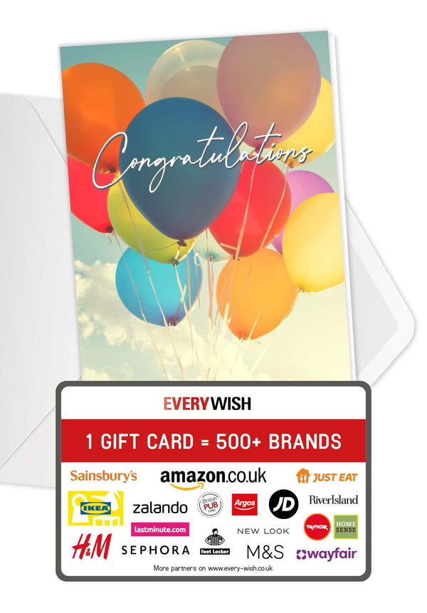 Congratulations - Colourful balloons