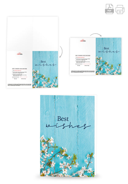 Best Wishes - Wood Blue