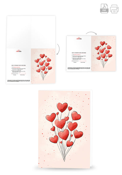 Heart balloons watercolour (Value)