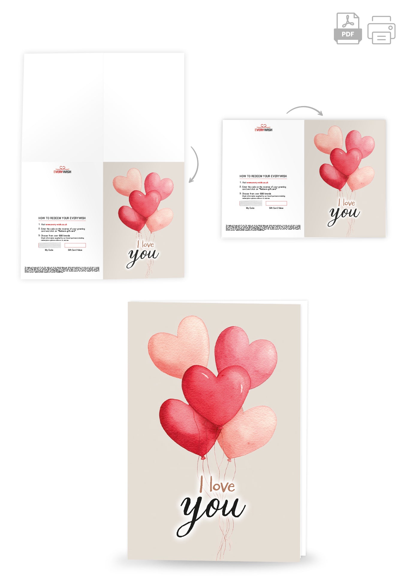I love you - Heart Balloons