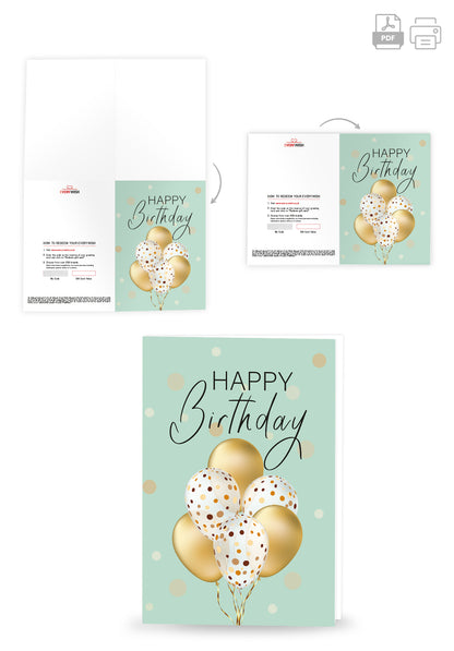 Happy Birthday - Balloons Gold