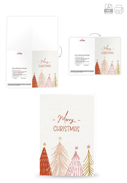 Merry Christmas - Christmas Trees Red