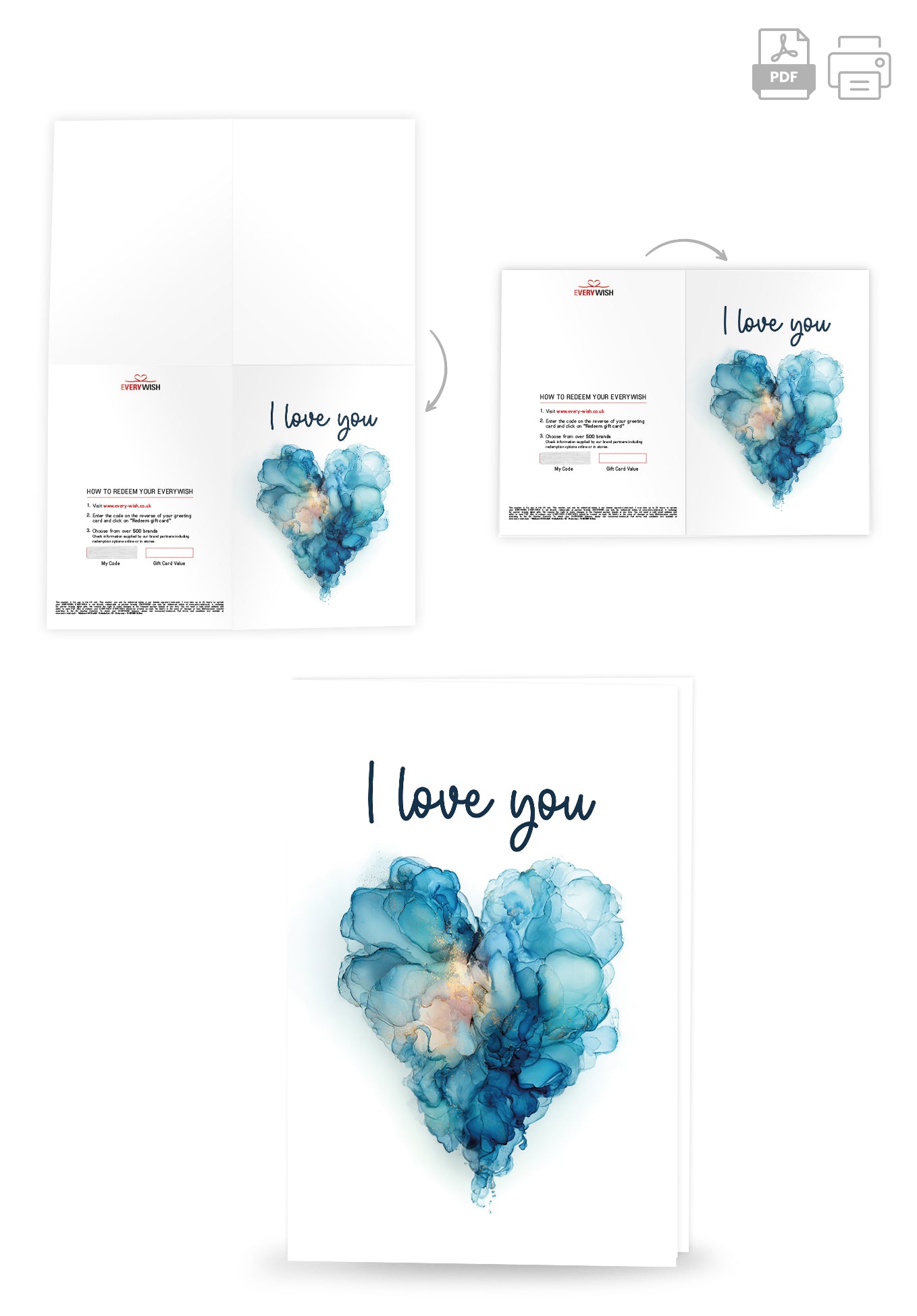 I love you - Heart Blue