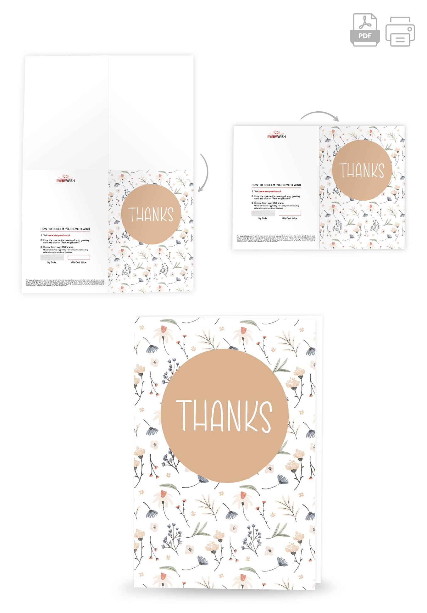 Thanks - Flowers White (Value)