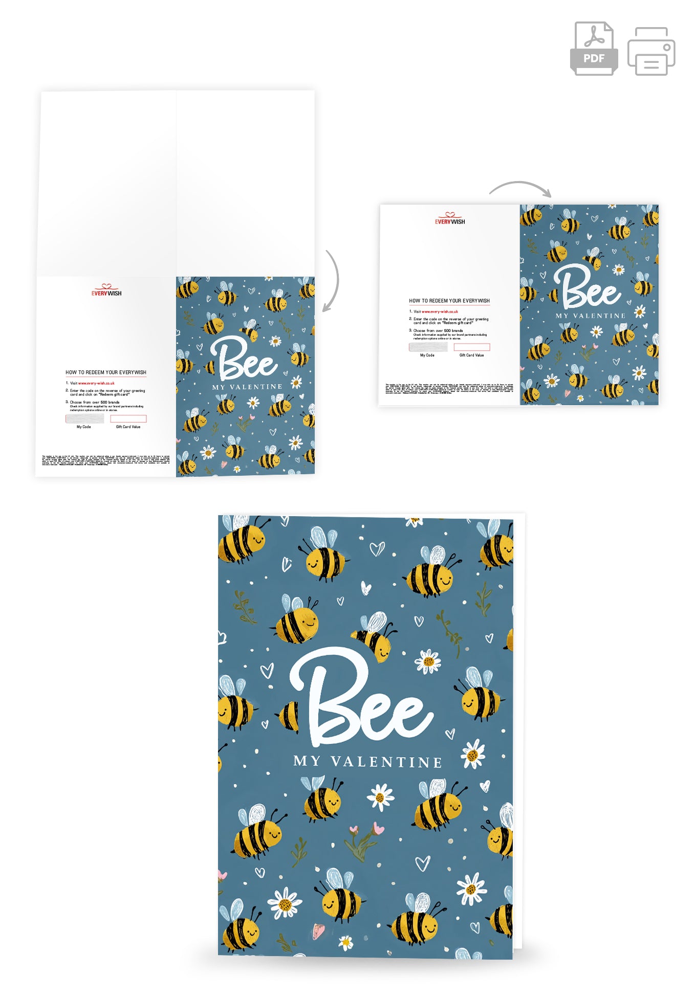 Bee my Valentine - Bee Pattern Blue