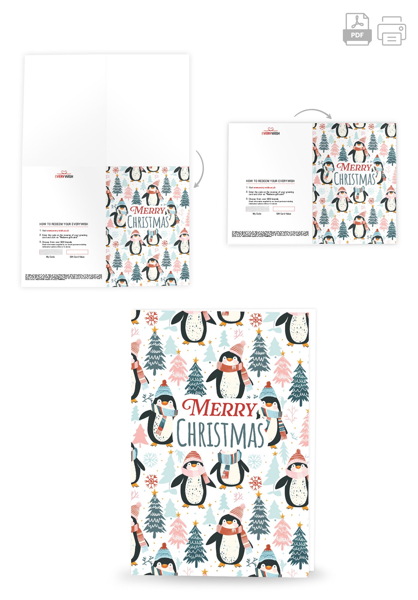 Merry Christmas - Penguins Trees