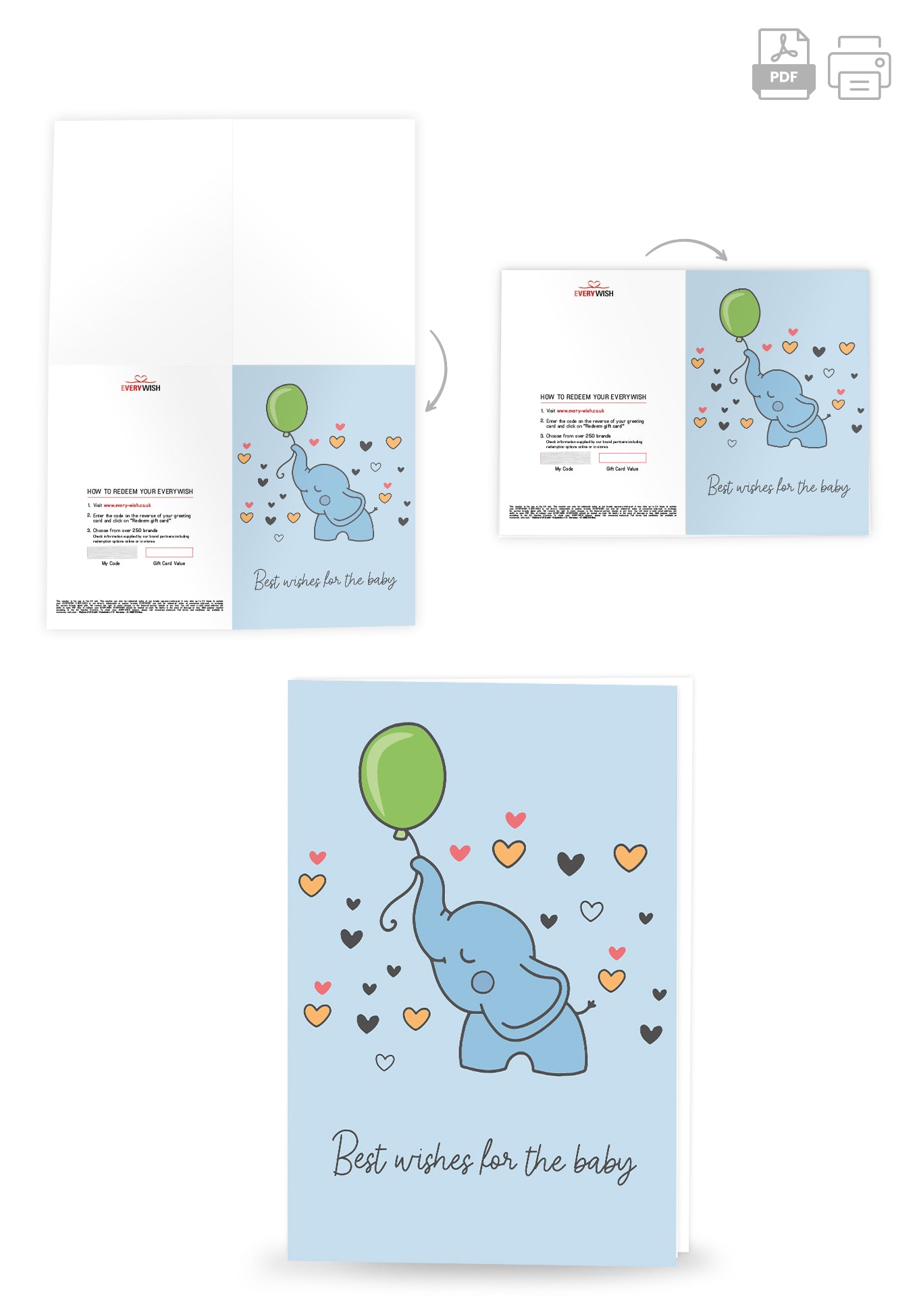 Best Wishes Baby - Elephant (Value)