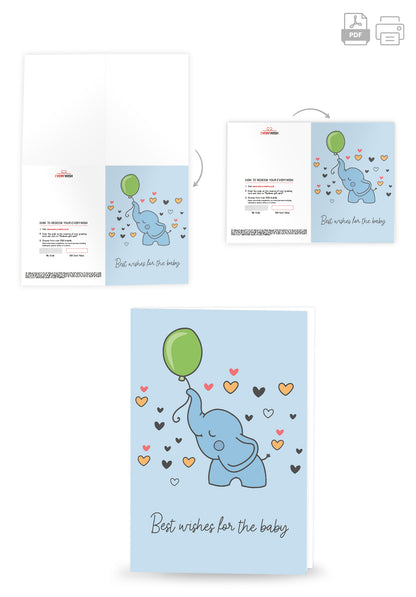 Best Wishes Baby - Elephant (Value)