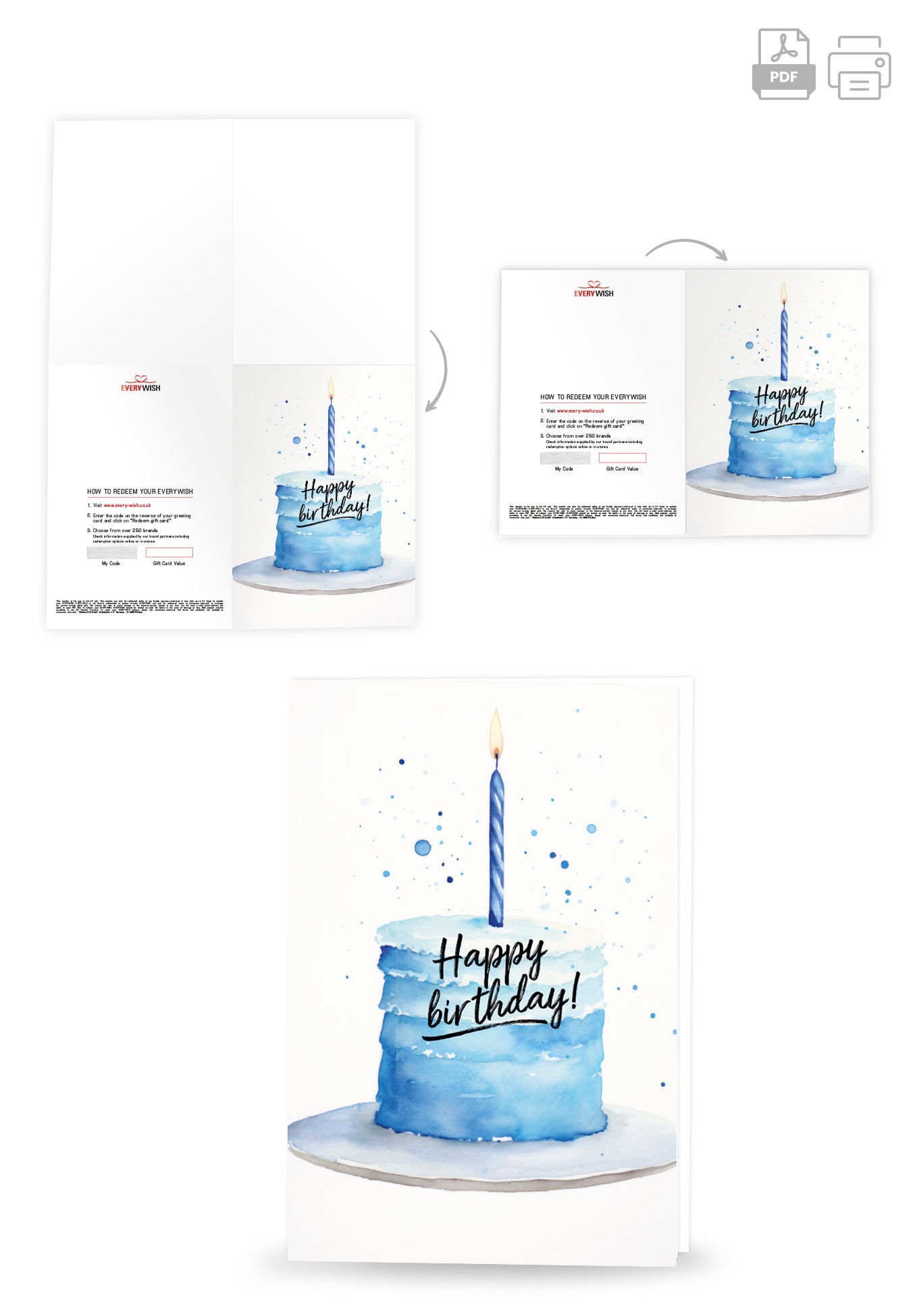 Happy Birthday - Blue cake