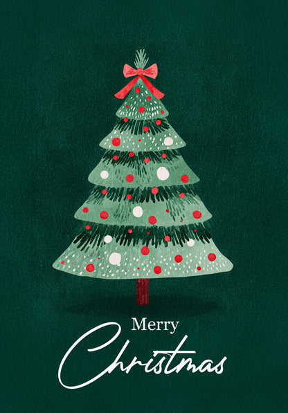 Merry Christmas - Christmas Tree Green