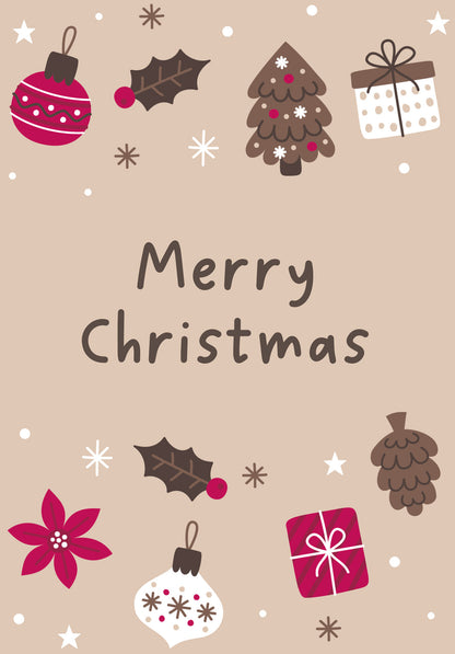 Merry Christmas - Ornaments Beige