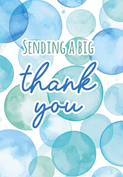 Sending Thank you - Blue Bubbles (Value)
