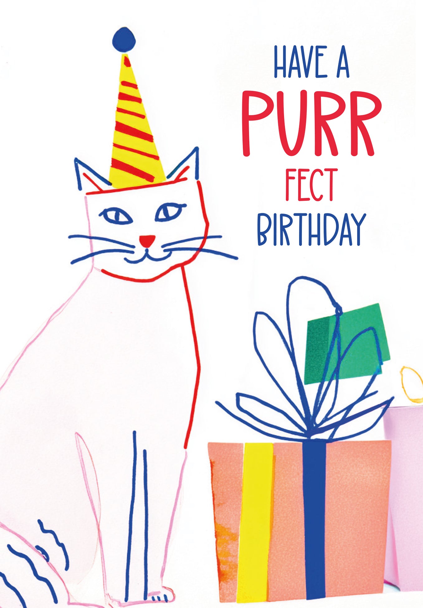 Purrfect Birthday - Cat White