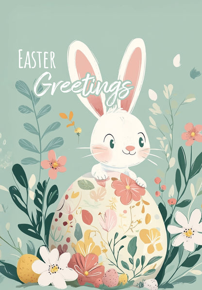 Easter Greetings - Bunny Turquoise