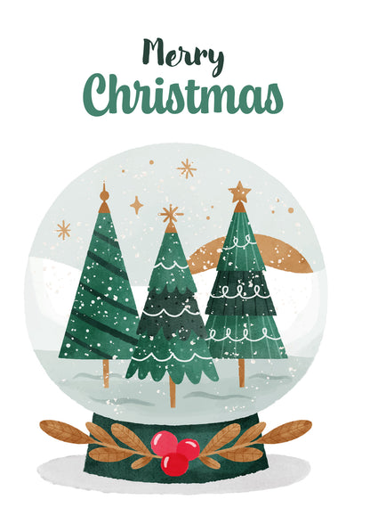 Merry Christmas - Snow Globe Trees