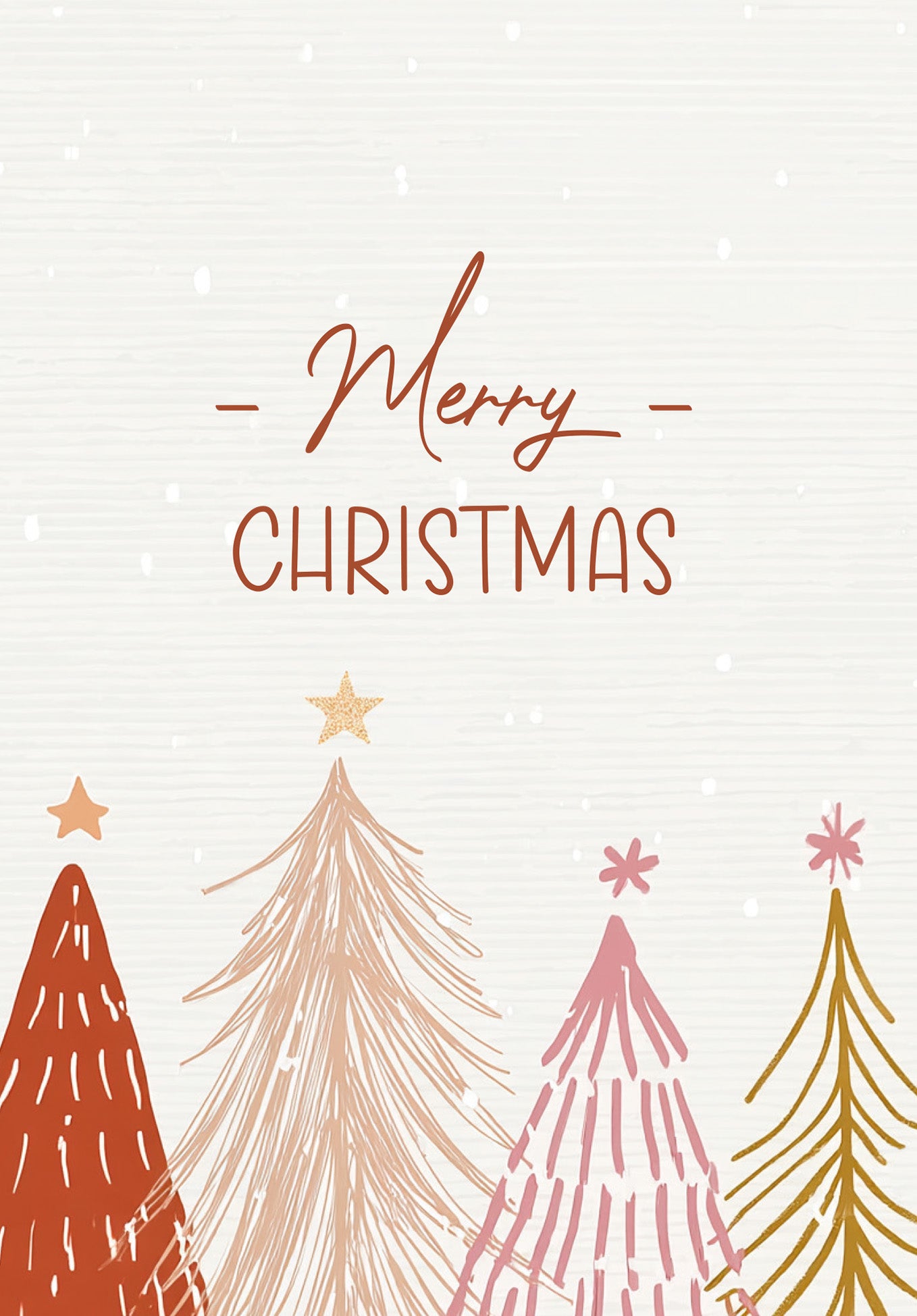 Merry Christmas - Christmas Trees Red